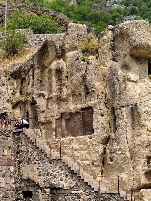 Geghard Monastery, partially carved into the rock. Armenia.