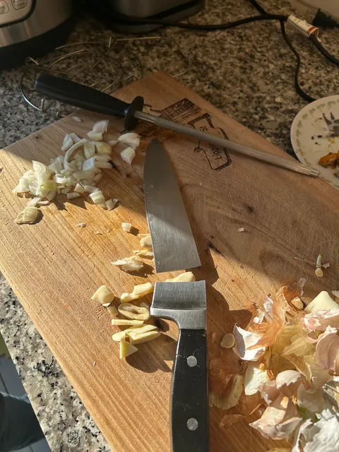 This knife broke while being used to crush garlic