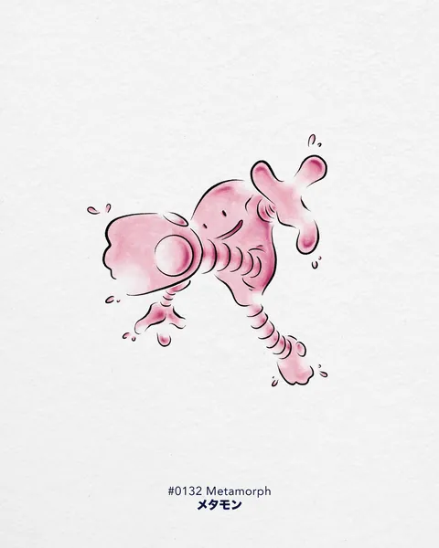 Pokemons in japanese traditional style