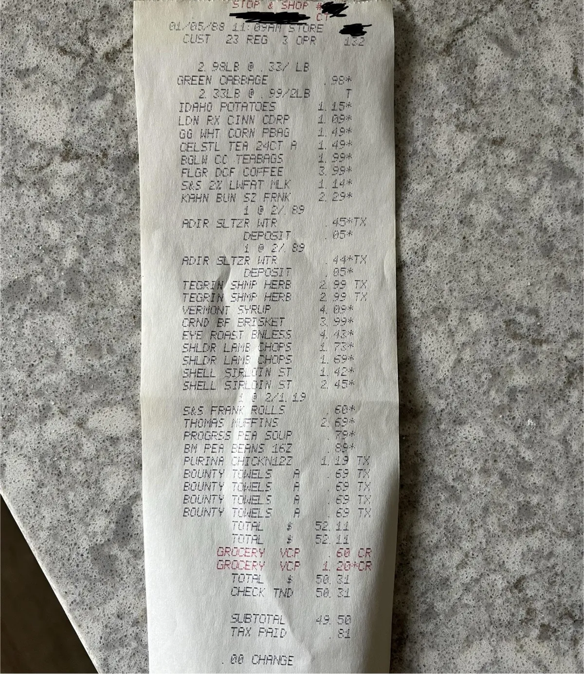 found my parents’ grocery receipt from 37 years ago tucked away in a commodore 128 software box
