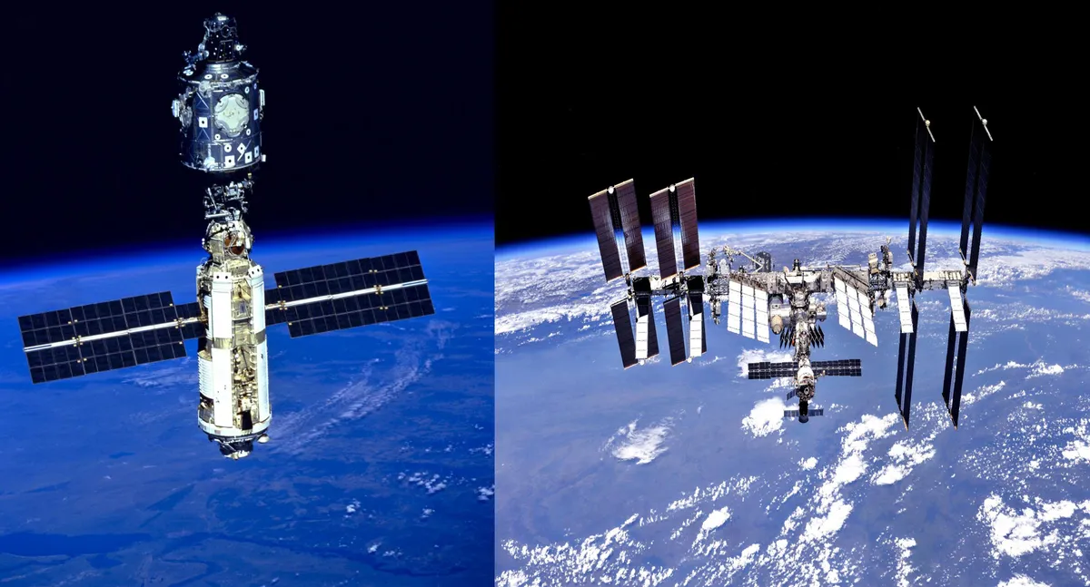 The International Space Station in 1998 and 2018