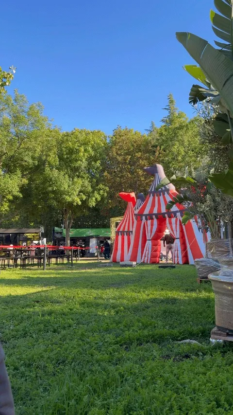 Flashing and enjoying burgers at the once-a-year event