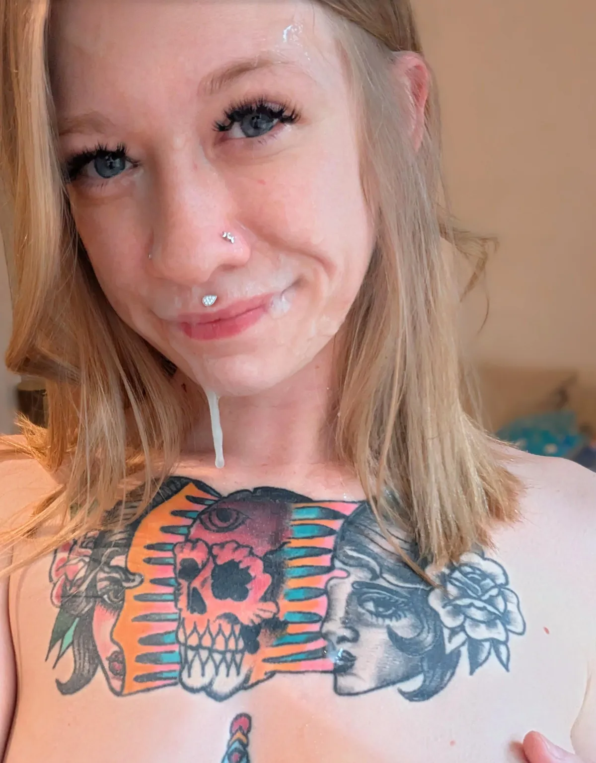 (A) Bust another load on me (B) Cum kiss (C) Fuck me with the load on my face