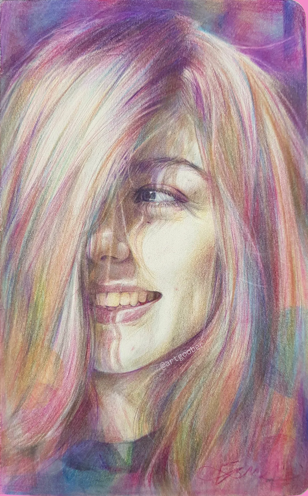 Happy, Artgoober, Colour Pencils, 2024