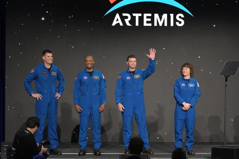 Astronauts Jeremy Hansen, Victor Glover, Reid Wiseman, and Christina Koch: the crew of #Artemis II