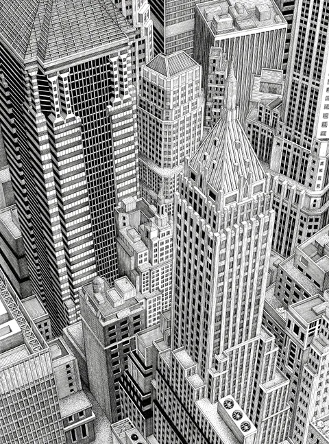 40 Wall Street, me, pen, 2022