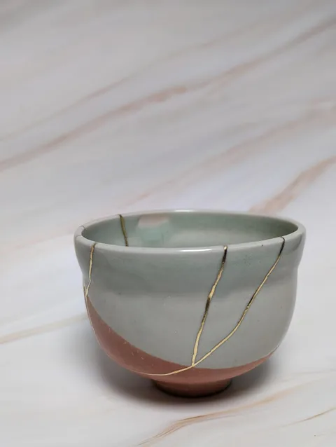 Repaired bowl, me, kintsugi technique, 2023