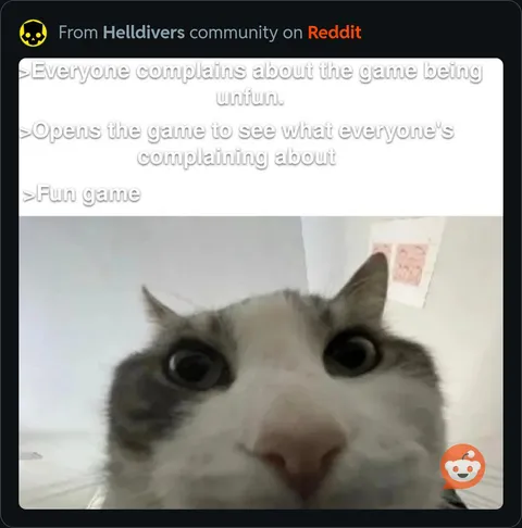 Saw this on the Helldivers sub and it immediately reminded me of my experience with Overwatch.