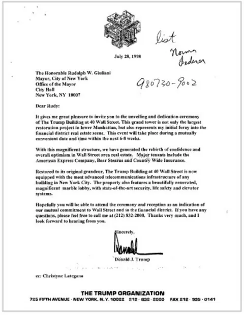 Trump: “It's not my signature.”