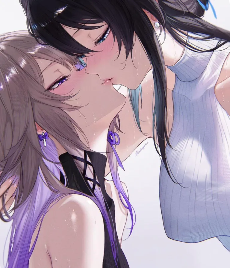Ruan Mei &amp; Herta soft kiss [Honkai: Star rail]