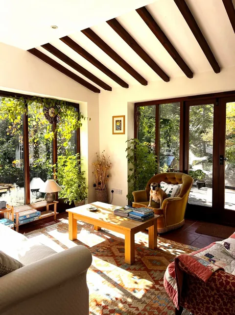 Autumn arrives in a small town house in England