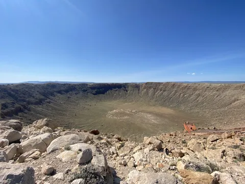 Meteor crater in Arizona.  Established 50,000 years ago.
