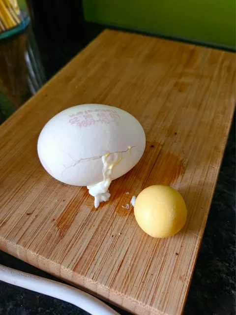 My boiled egg spit out a perfect yolk during cooking