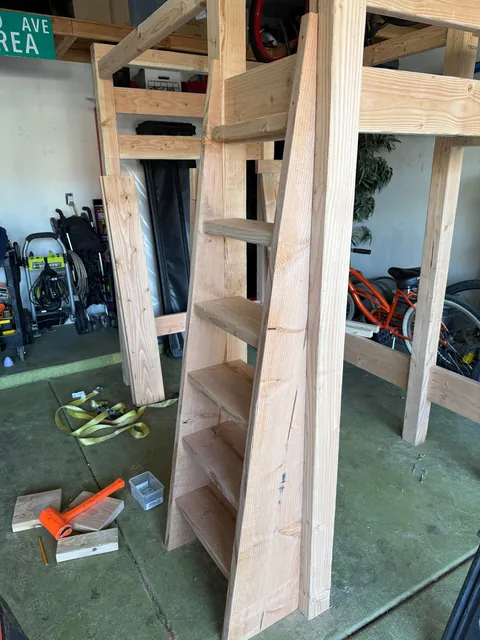 Built my daughter a new bed with a built in dresser and desk