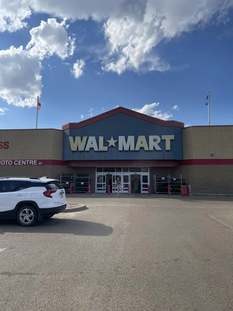 This walmart hasnt updated the outside of the building to 'fit in' with other walmarts (in drumheller, alberta)
