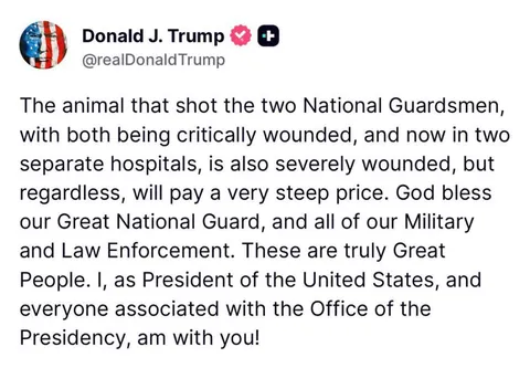 President Trump remarks on shooting of National Guardsmen