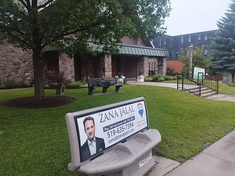 This church I saw with hostile architecture to stop homeless people sitting on bench infront of a homeless jesus statue