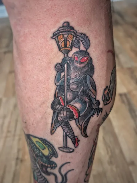 Asked for a pinup Mothman. Was not disappointed. Stillwater Tattoo/ Richmond KY