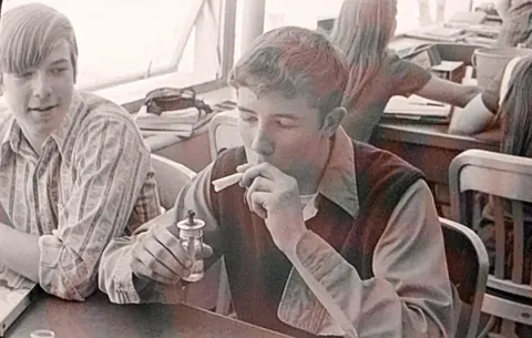 Rough phone scans of film in a camera bag from an estate sale - 1970s school photo day, Chicago area!