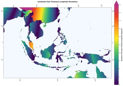 Timezone-Longtitude deviations