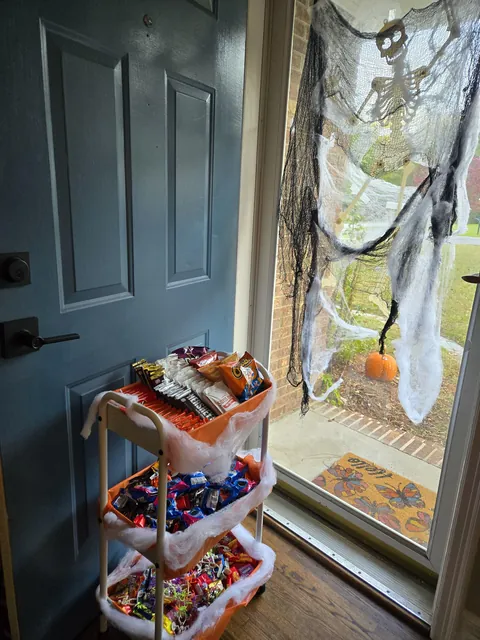 Decided to go all out for our first Halloween in a new neighborhood. We only got one trick or treater.