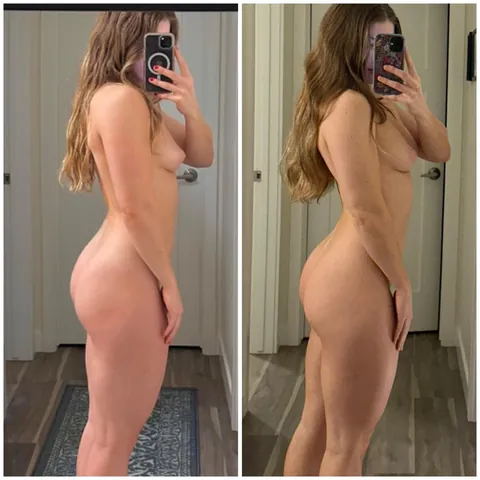A (f)ront and back comparison for something I posted exactly one year ago😋 left is one year ago and right is now, let me know what you think
