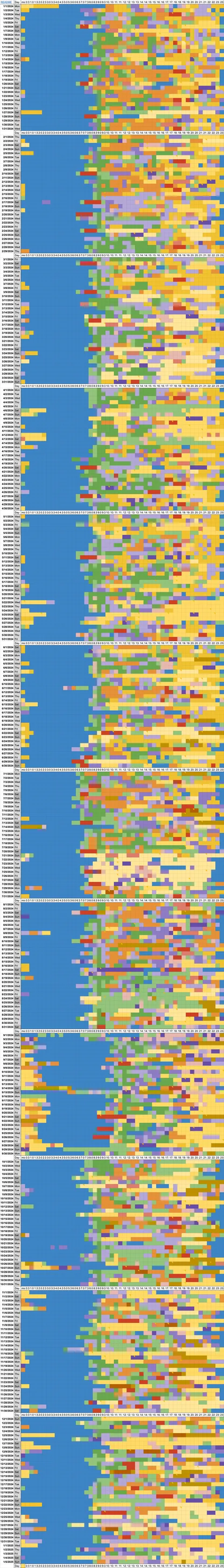 [OC] Every half-hour of my 2024 as a bead belt