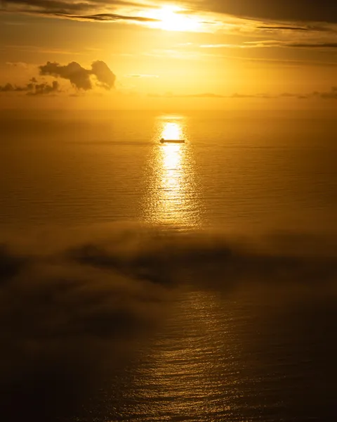 ITAP of a ship at sunset