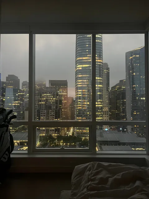 Our bedroom on cloudy or foggy evenings