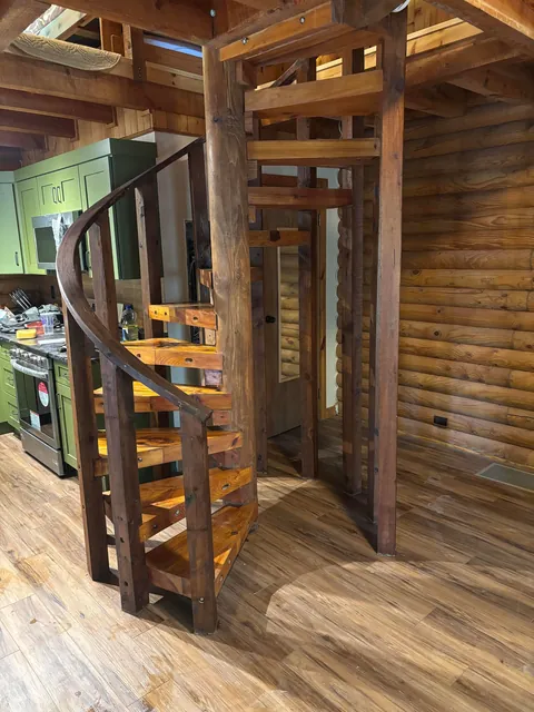 Made a spiral staircase railing for my cabin