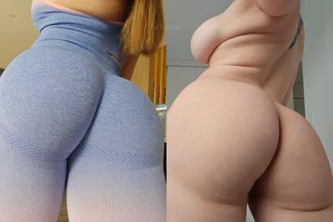 Yoga pants on off