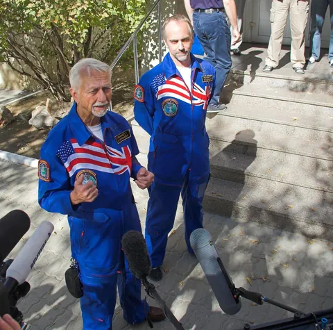 NASA Skylab and space shuttle astronaut Owen Garriott and his son Richard Garriott