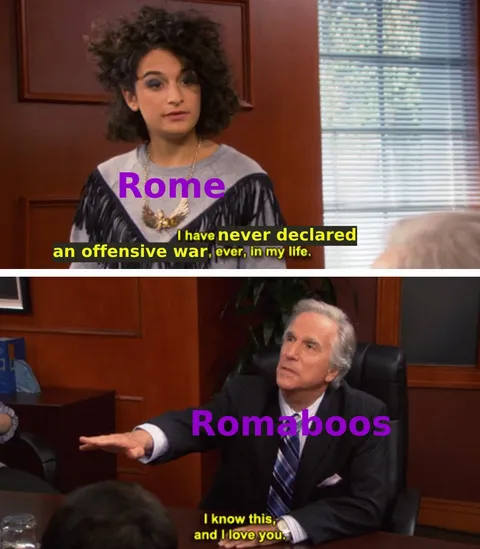 ROME FIGHTS ONLY IN SELF-DEFENSE!