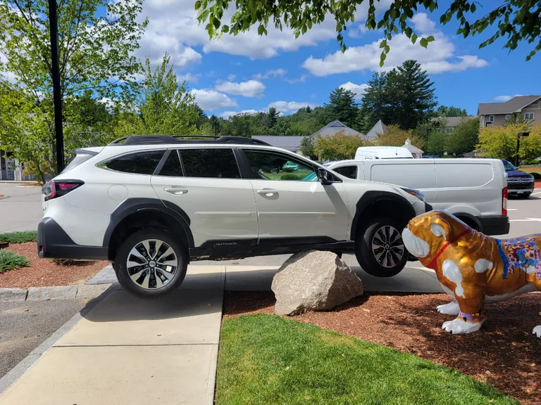 This car parked on a rock