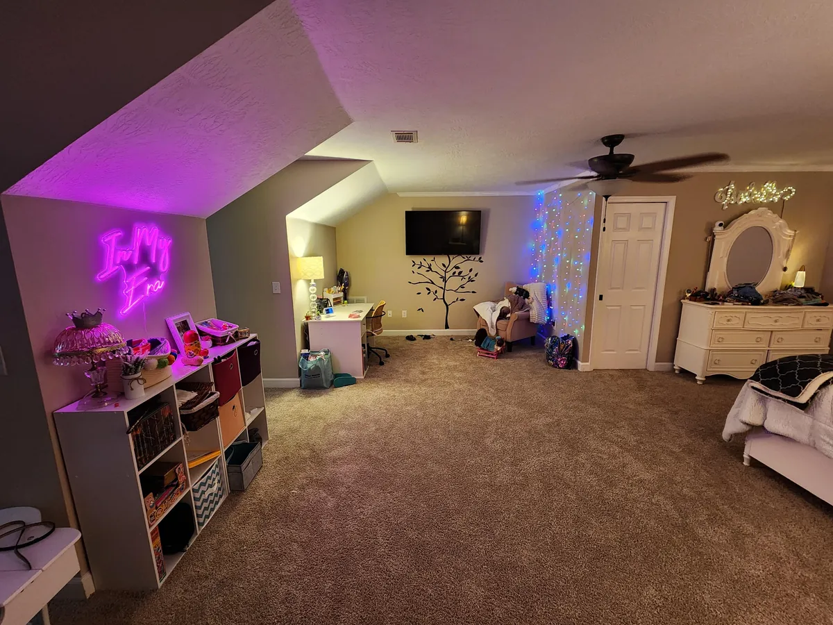 Transformed bonus room to daughter's dream bedroom.
