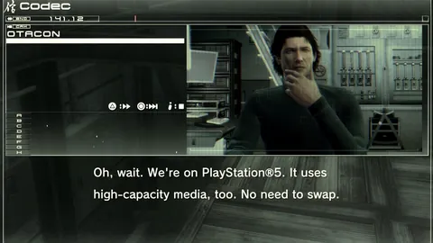 They officially updated the PS3 joke in MGS4 in the new port and brought back the VA to record new lines for different systems