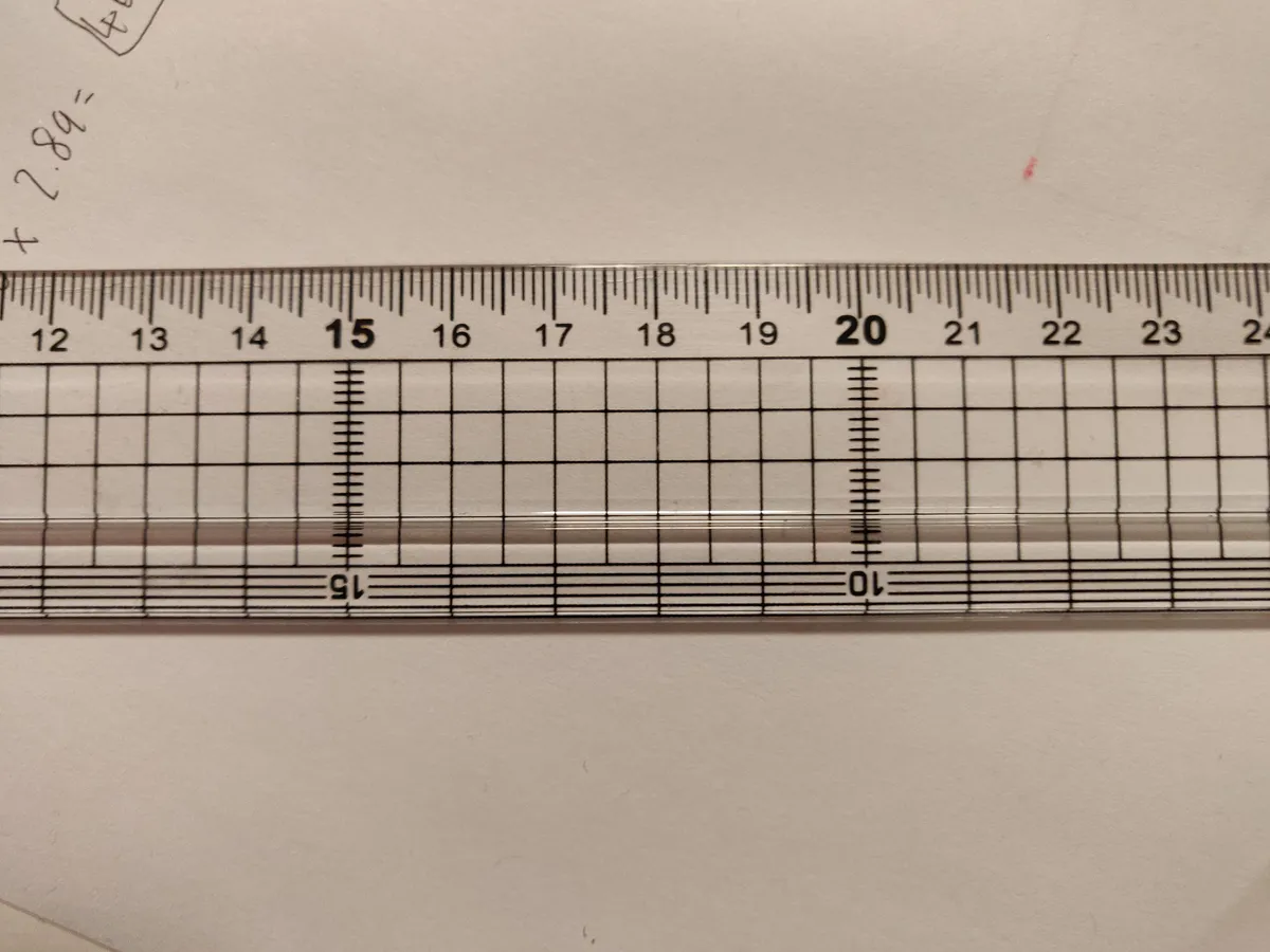 This ruler has cascading millimeter mark that makes it easier to read.