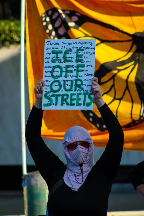 [OC] A protest at the Federal Building in Downtown L.A., where ICE has ramped up kidnappings again