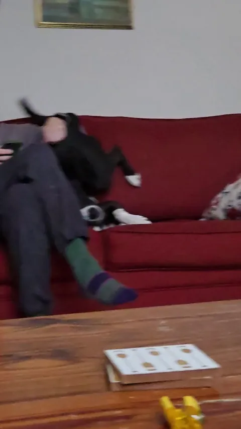 He loves doing this after a big day outside