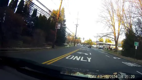 Sound muted but she was honking before we even made our turns. Continues honking. She has zero idea I have my own turn lane and is IRRATE. WE COLLIDE. [OC]
