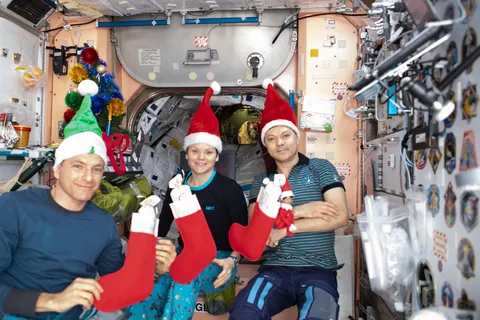 Christmas inside the International Space Station