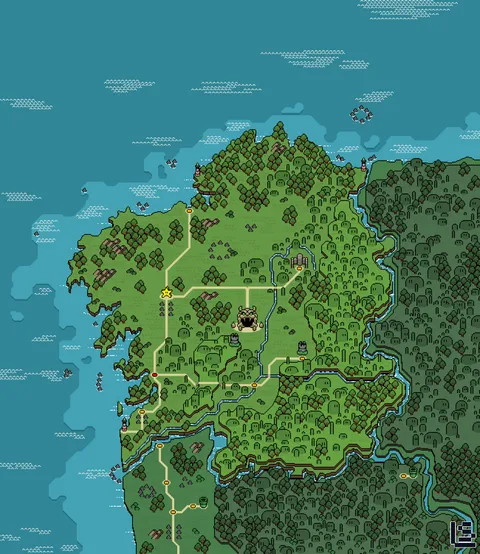 Hello ! I created a map of Galicia inspired by Super Mario World. I hope you'll like it !