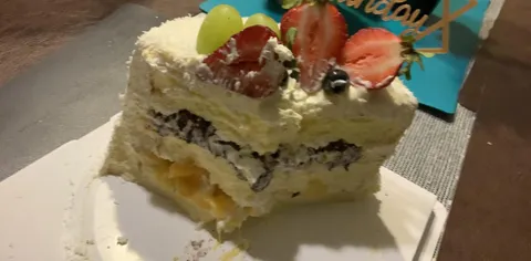 Mom bought me a cake for my birthday with mango in it. I’m allergic to mangoes. 