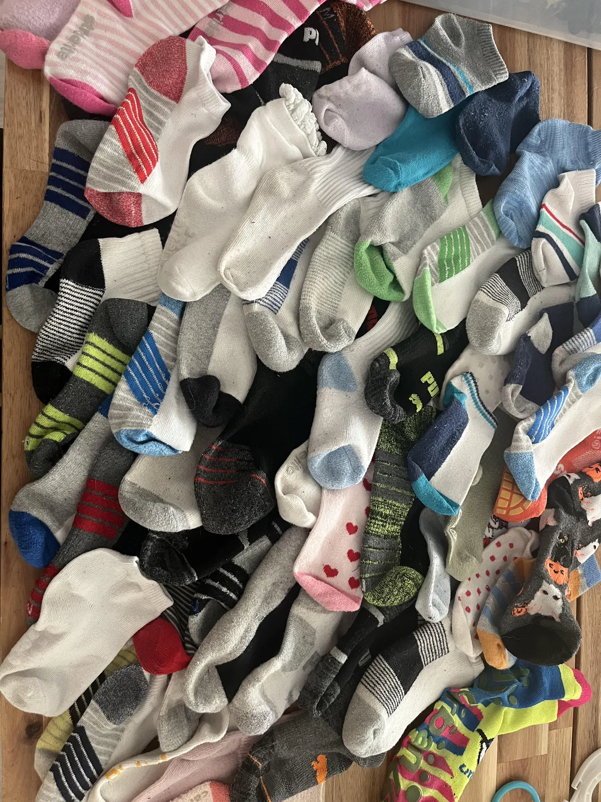 62 socks without a match after laundry day.