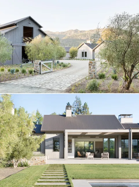 Modern farmhouse style vineyard estate in Napa Valley, California by Wade Design Architects (Photo: Suzana Scott)
