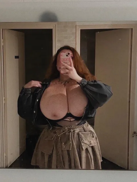 [OC] took my huge tits out in public and someone saw me;...oops! would you have stayed longer to look?