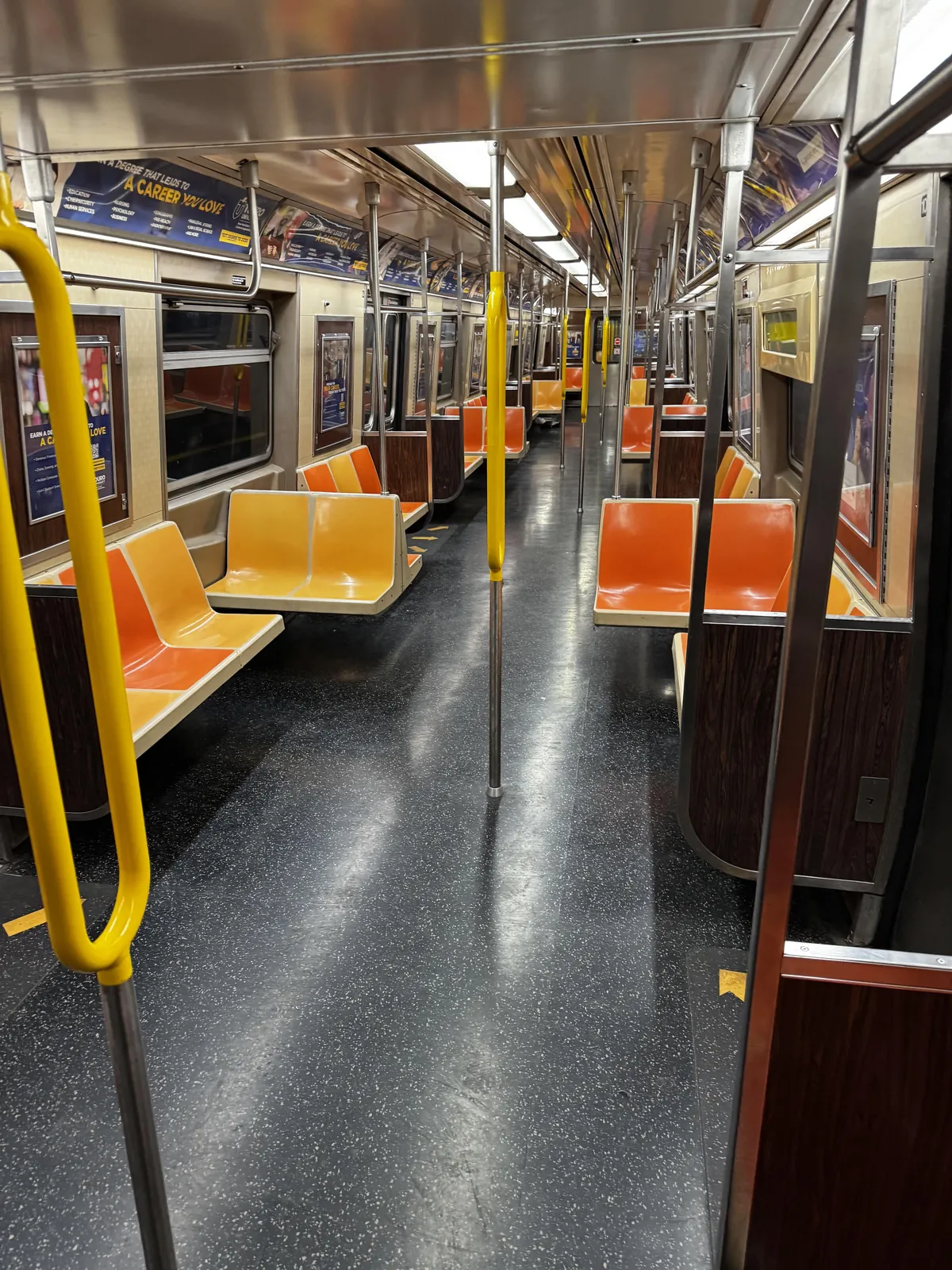 I was the only one on this W train car this morning during rush hour.