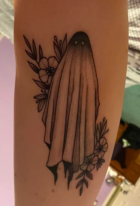 I got a ghost on Halloween! Done by Lauren and art machine in Philadelphia, PA