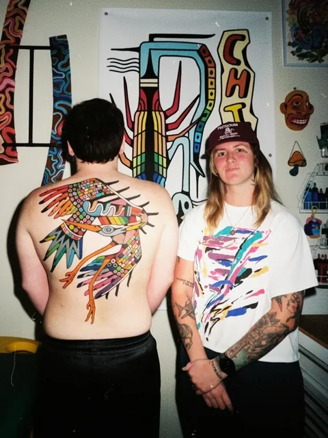 my clients 1st tattoo (a crane) - done in 2 sessions (by me) • Instagram : @chidgeytattoos • Austin, TX • MP