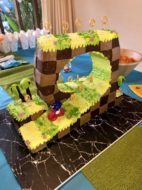 My attempt at Green Hill Zone in cake form